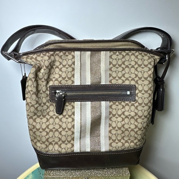 Coach Legacy Stripe Handbag 🌺 - Picture 1 of 8